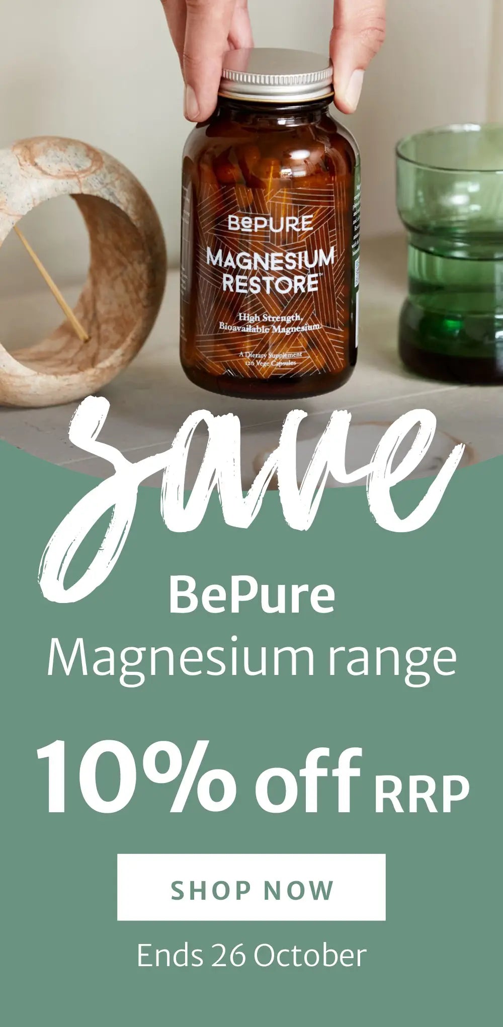 261012 BePure Save 10% off RRP Magnesium range