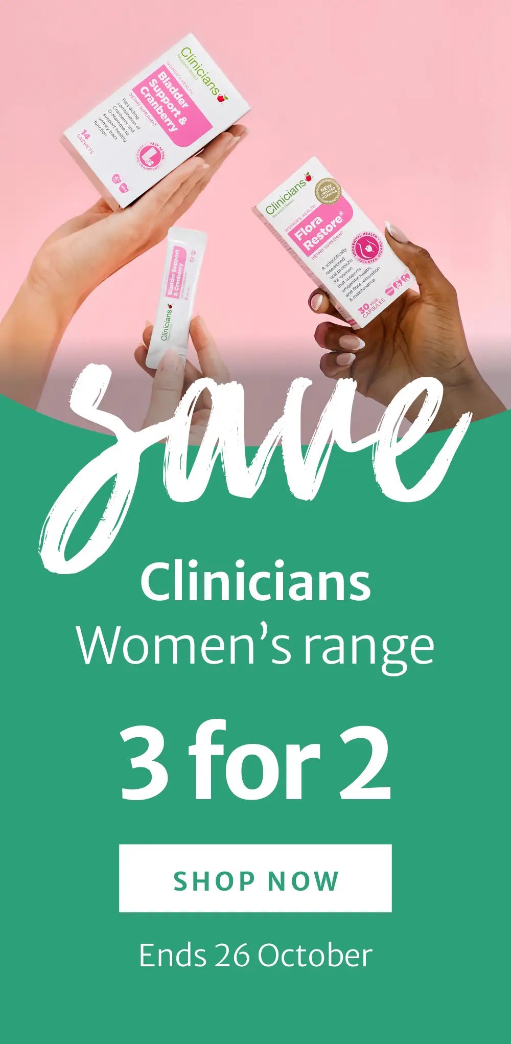 261012 Clinicians 3 for 2 Women's range