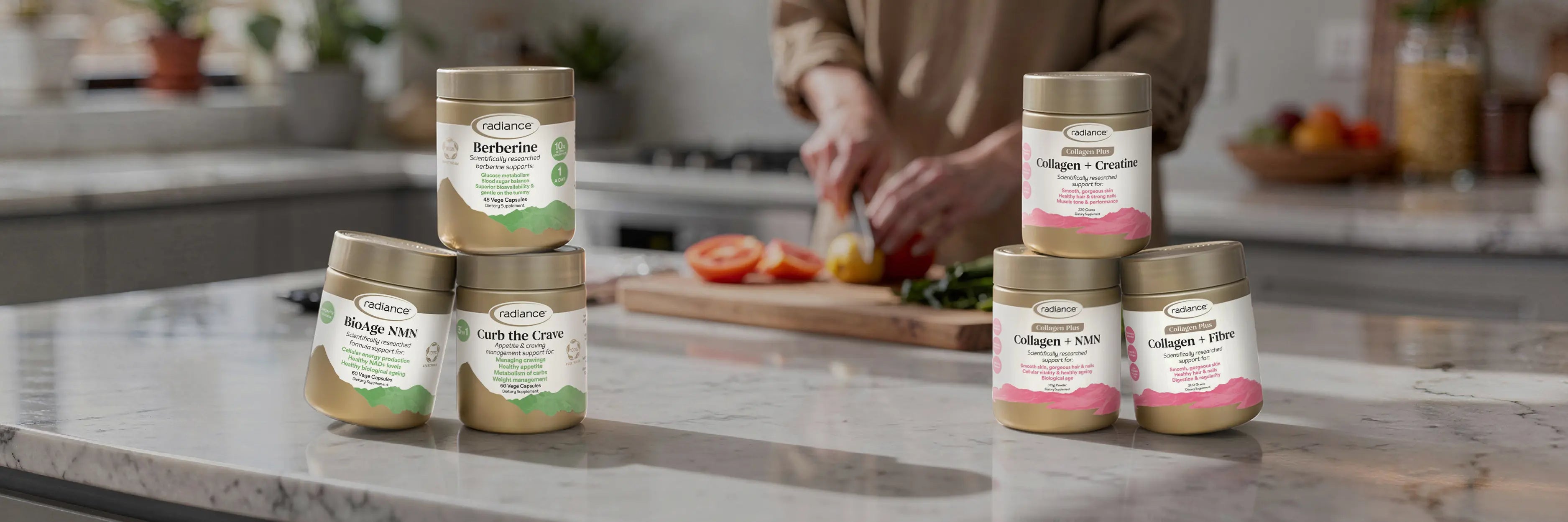 Collection of skincare products with a blurred background