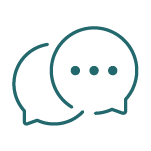 Outlines of two chat bubbles.