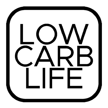 Square logo with 'LOW CARB LIFE' text in black on a white background