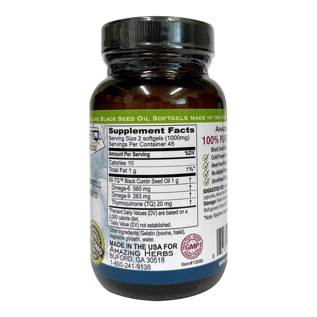 Amazing Herbs Black Seed 100percent Pure Cold-Pressed Black Cumin Seed Oil_2