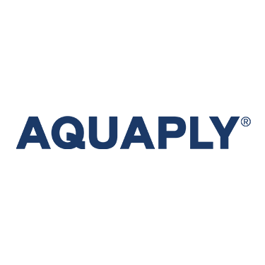 Aquaply blue text logo on a white background.