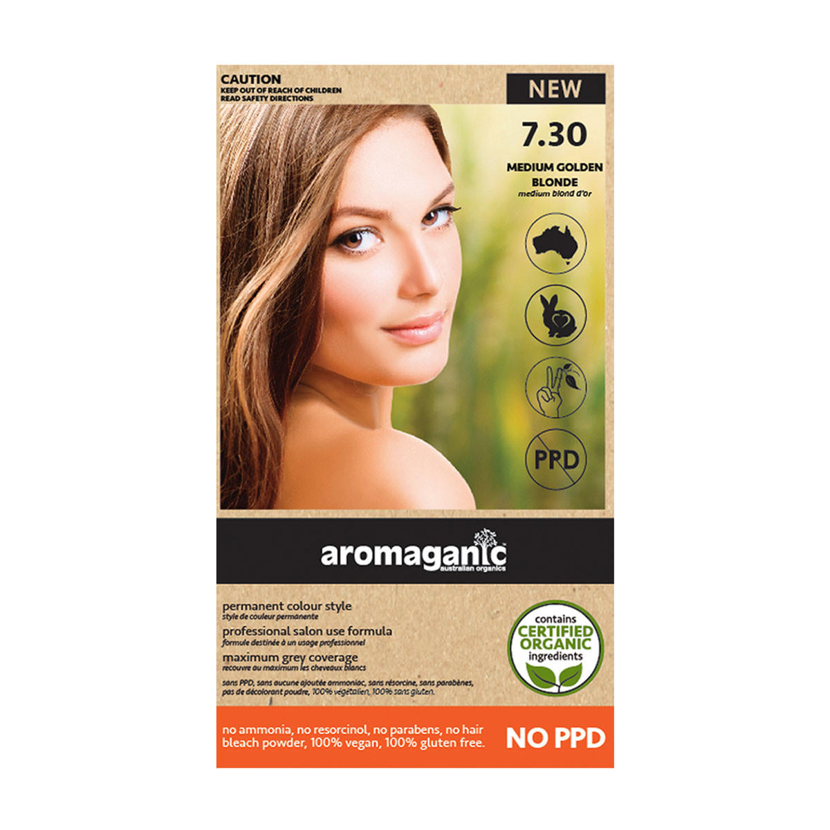Aromaganic Medium Golden Blonde Hair Dye 7.3_1