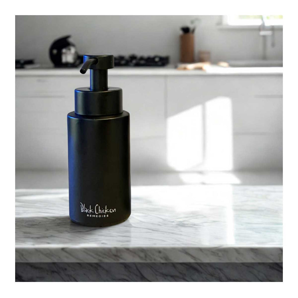 Black Chicken Remedies PureFoam Glass Soap Dispenser _2