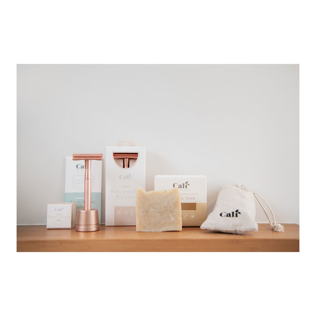 CaliWoods Low Waste Shave Kit with Stand_4