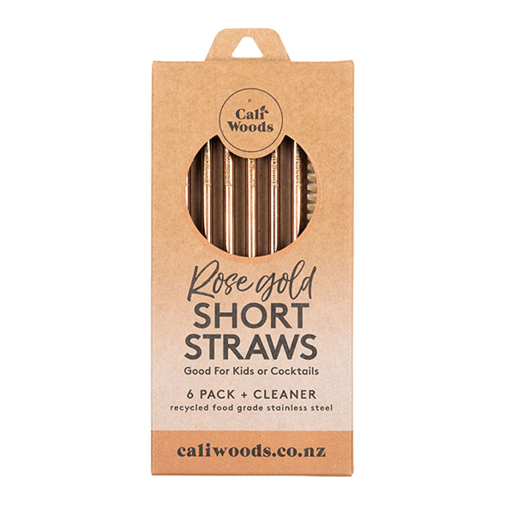 CaliWoods Reusable Short Straws 6 Pack + Cleaner _3