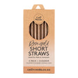 Reusable Short Straws 6 Pack + Cleaner