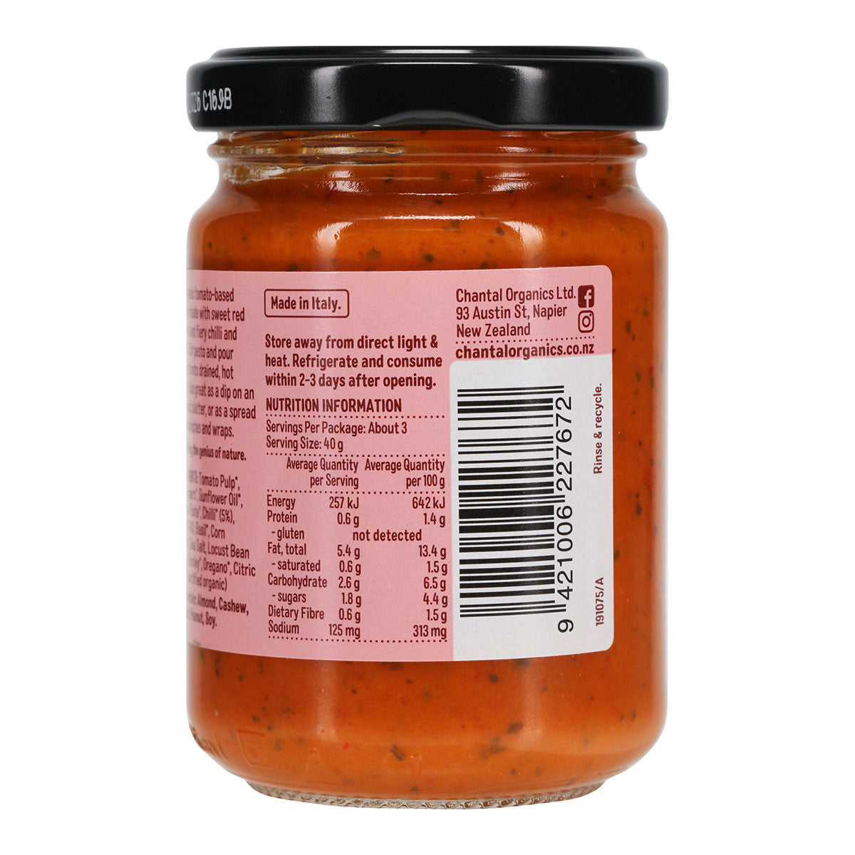 Chantal Organics Organic Chilli & Garlic Pesto _3
