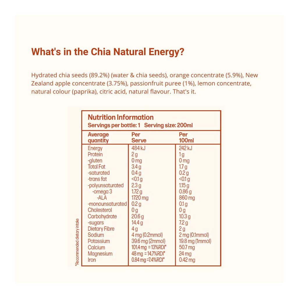 Chia Sisters Chia Natural Energy - Orange and Passionfruit Superfood_3