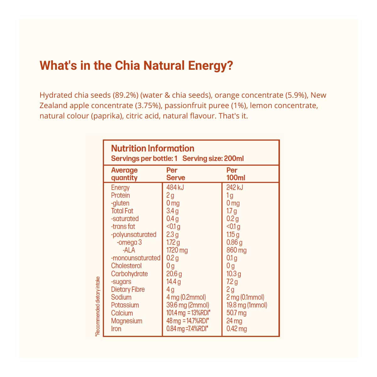 Chia Sisters Chia Natural Energy - Orange and Passionfruit Superfood_3