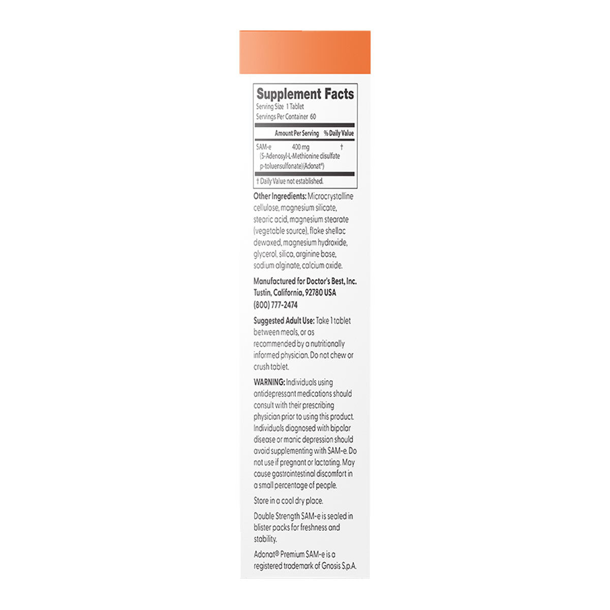 Doctor's Best SAMe 400mg Double Strength _3