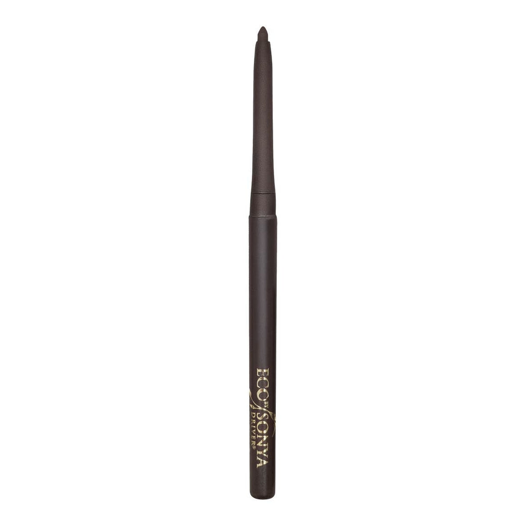 Brown eyeliner pencil with Eco By Sonya branding on a white background.