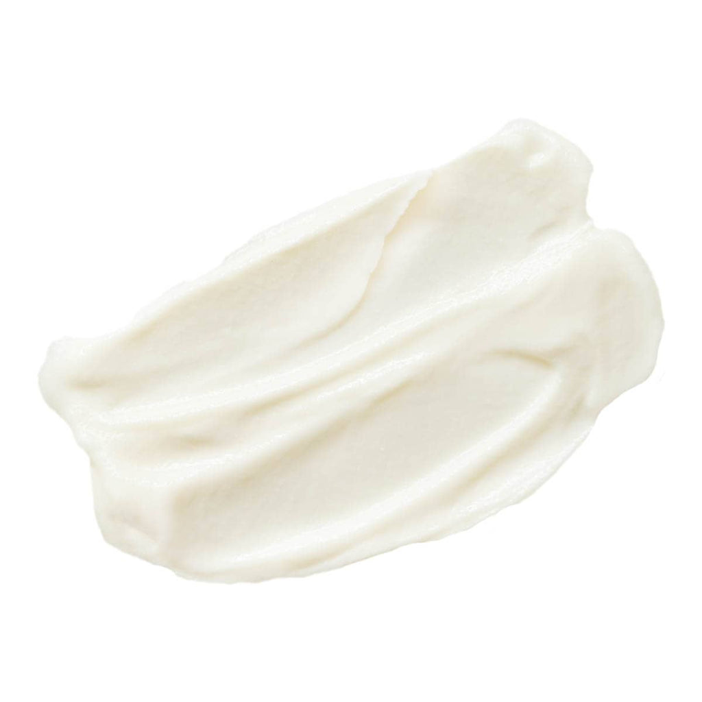 White cream swatch on a white background.