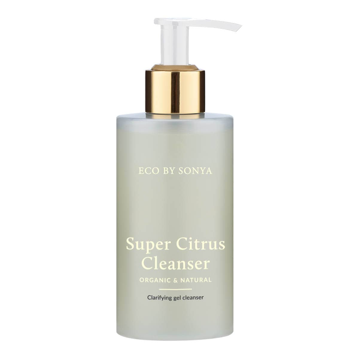 Bottle of Eco by Sonya Super Citrus Cleanser on a white background.