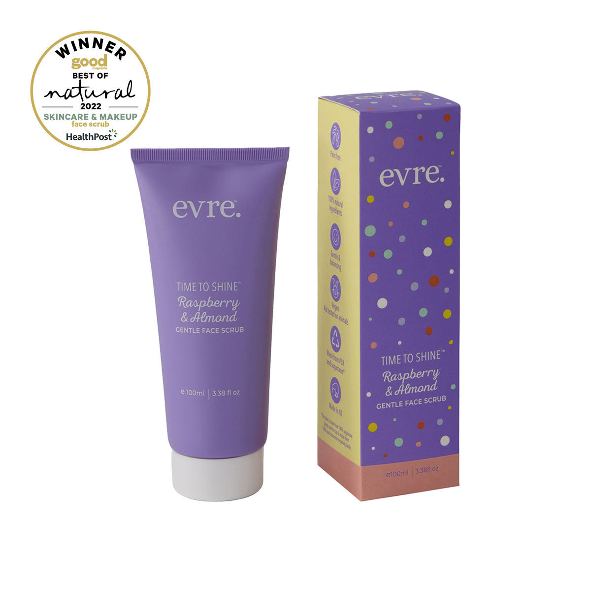evre Time To Shine Raspberry and Almond Gentle Face Scrub_1