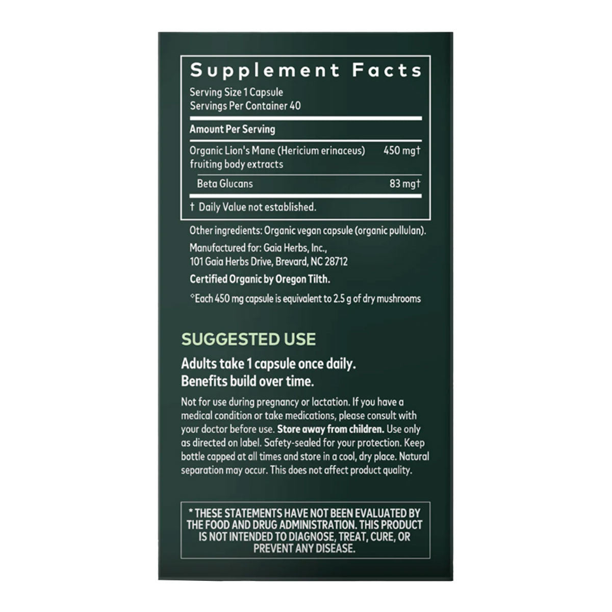 Gaia Herbs Lion's Mane Mushroom Brain & Nerve Support _4