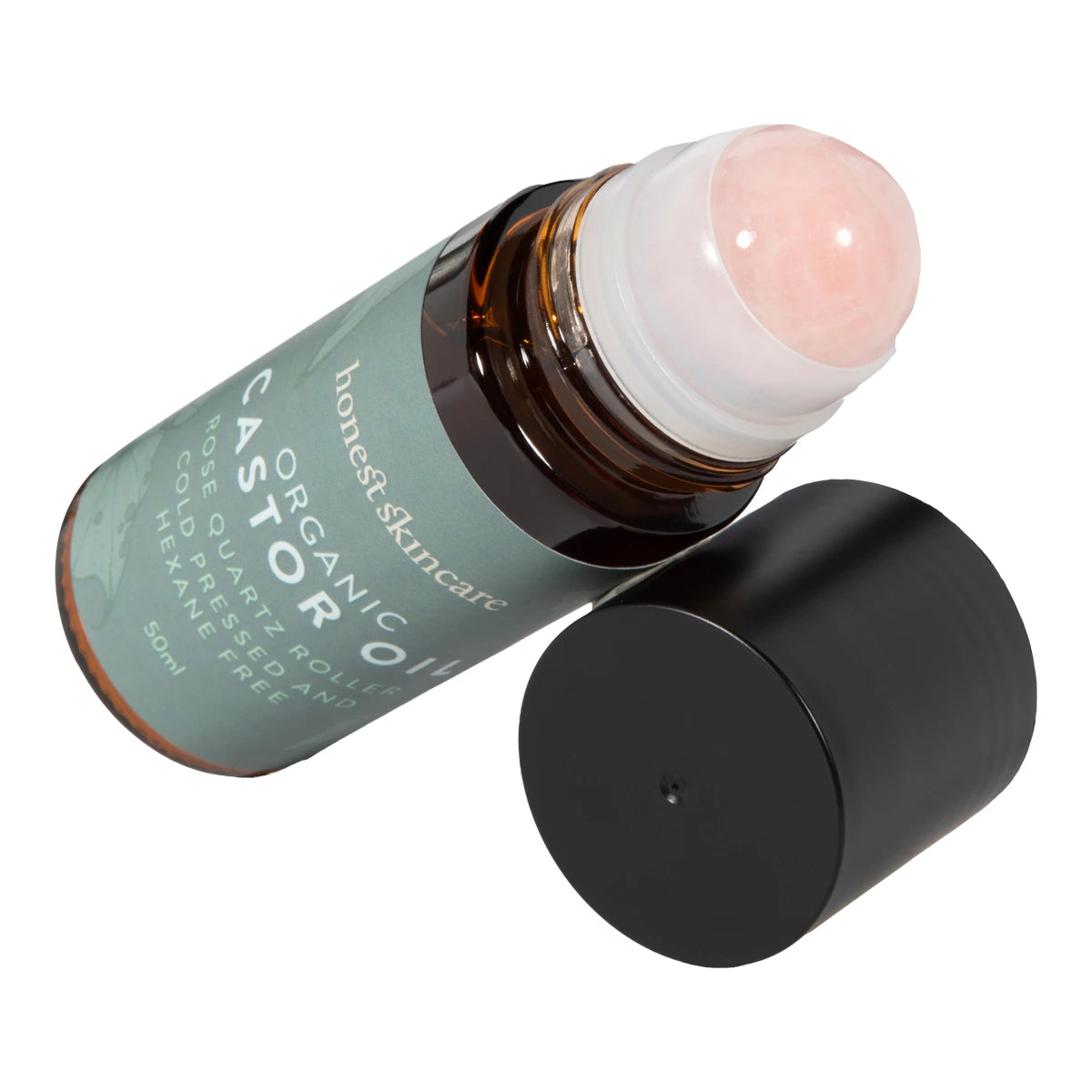 Organic Castor Oil Rose Quartz Roller