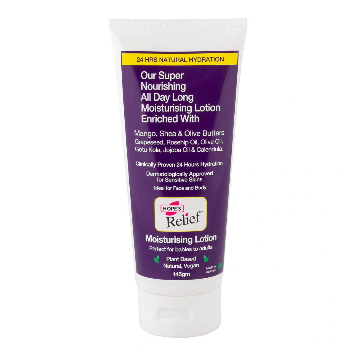 Tube of Hopes Relief moisturizing lotion on a white background