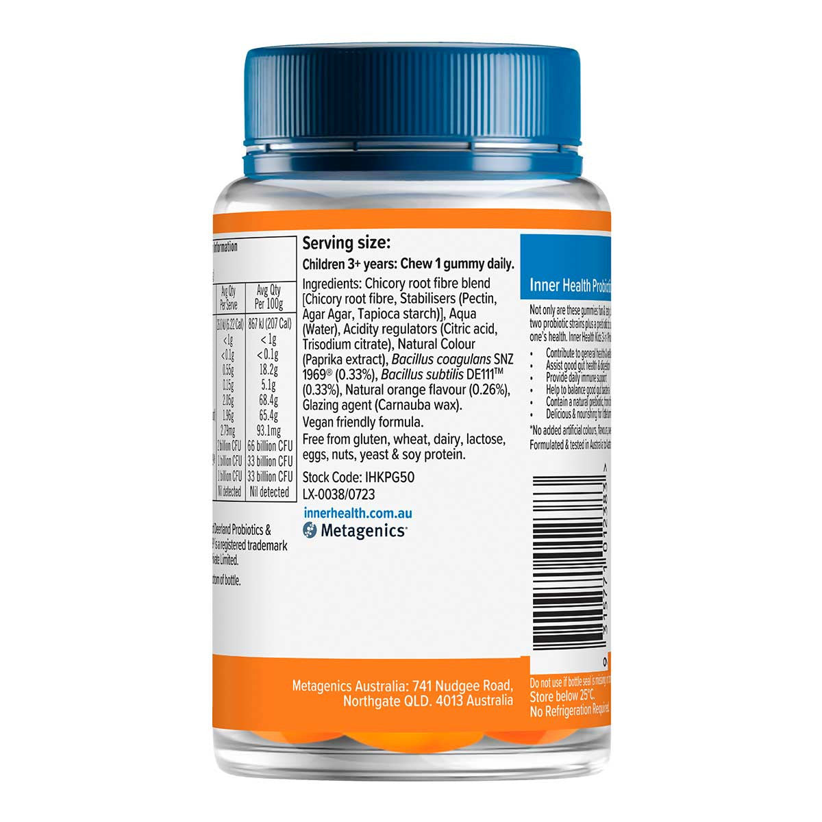 Inner Health Kids 3-in-1 Probiotic Gummies Natural Orange Flavour _2