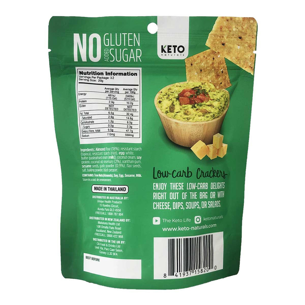 KETO Naturals Almond Flour Crackers Rosemary and Garlic_2