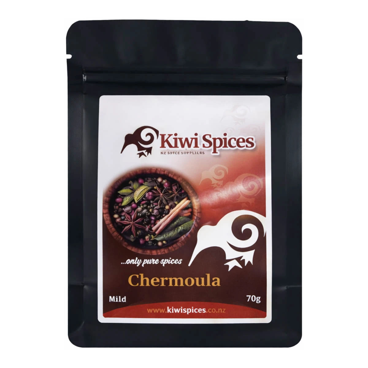 Kiwi Spices Chermoula spice package on a white background