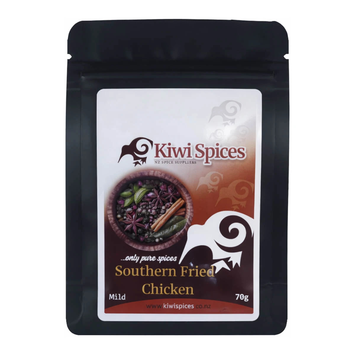 Kiwi Spices Southern Fried Chicken spice package on a white background