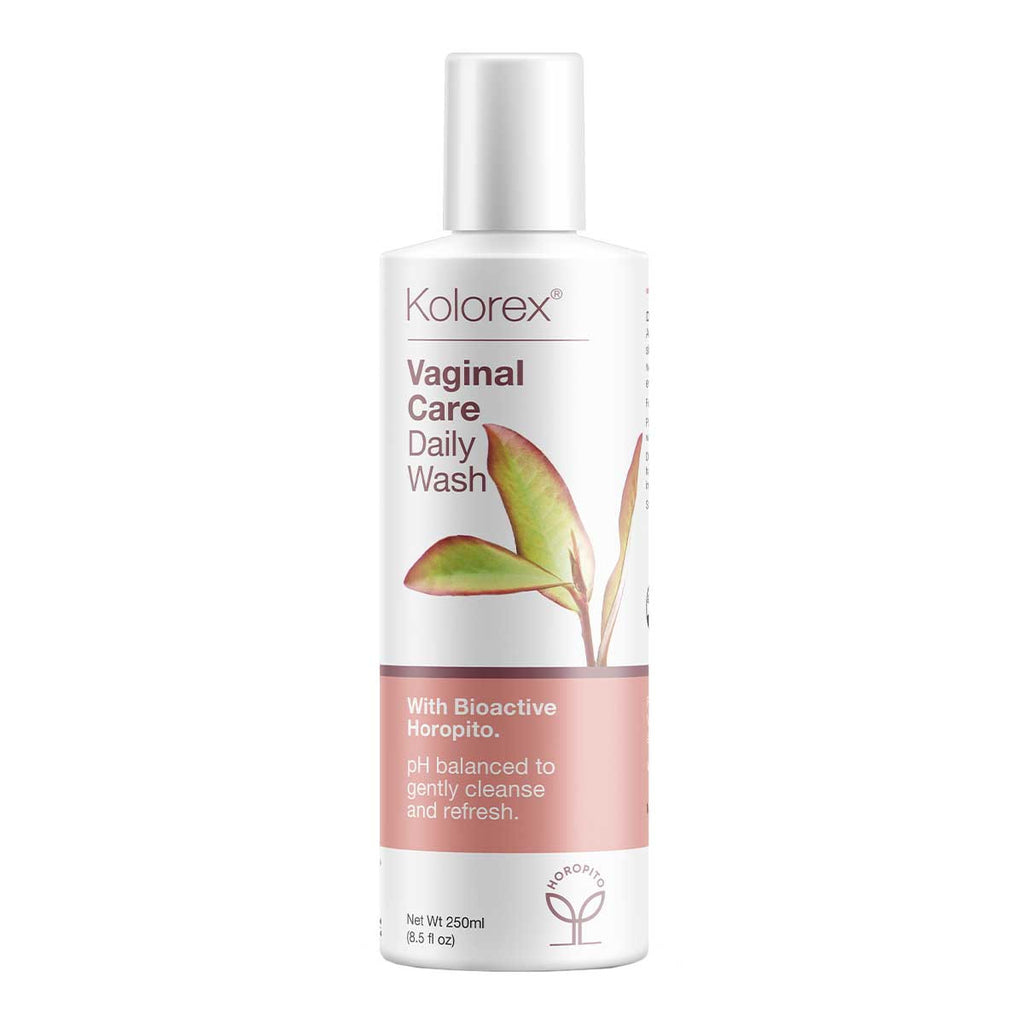 Kolorex Vaginal Care Daily Wash bottle on a white background.