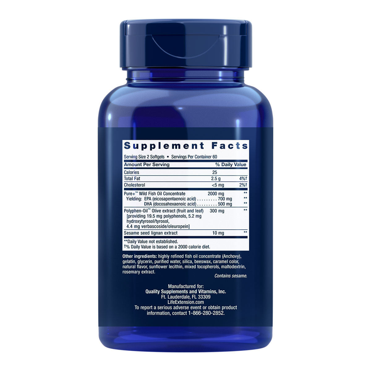 Life Extension Super Omega-3 EPA/DHA w/Sesame Lignans and Olive Fruit_2