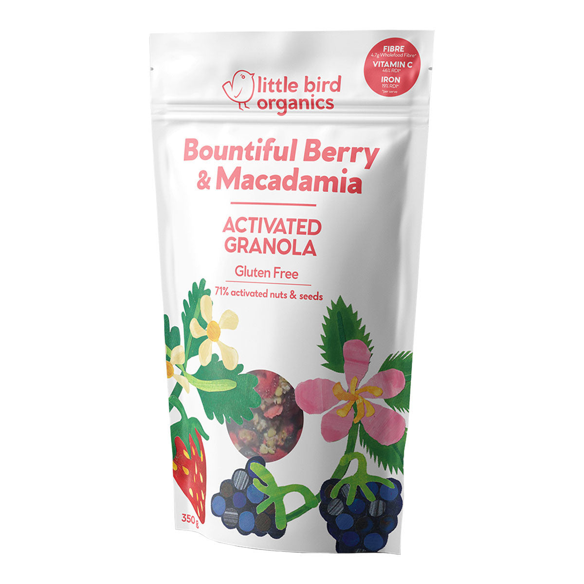 Little Bird Organics Activated Granola - Bountiful Berry and Macadamia_1
