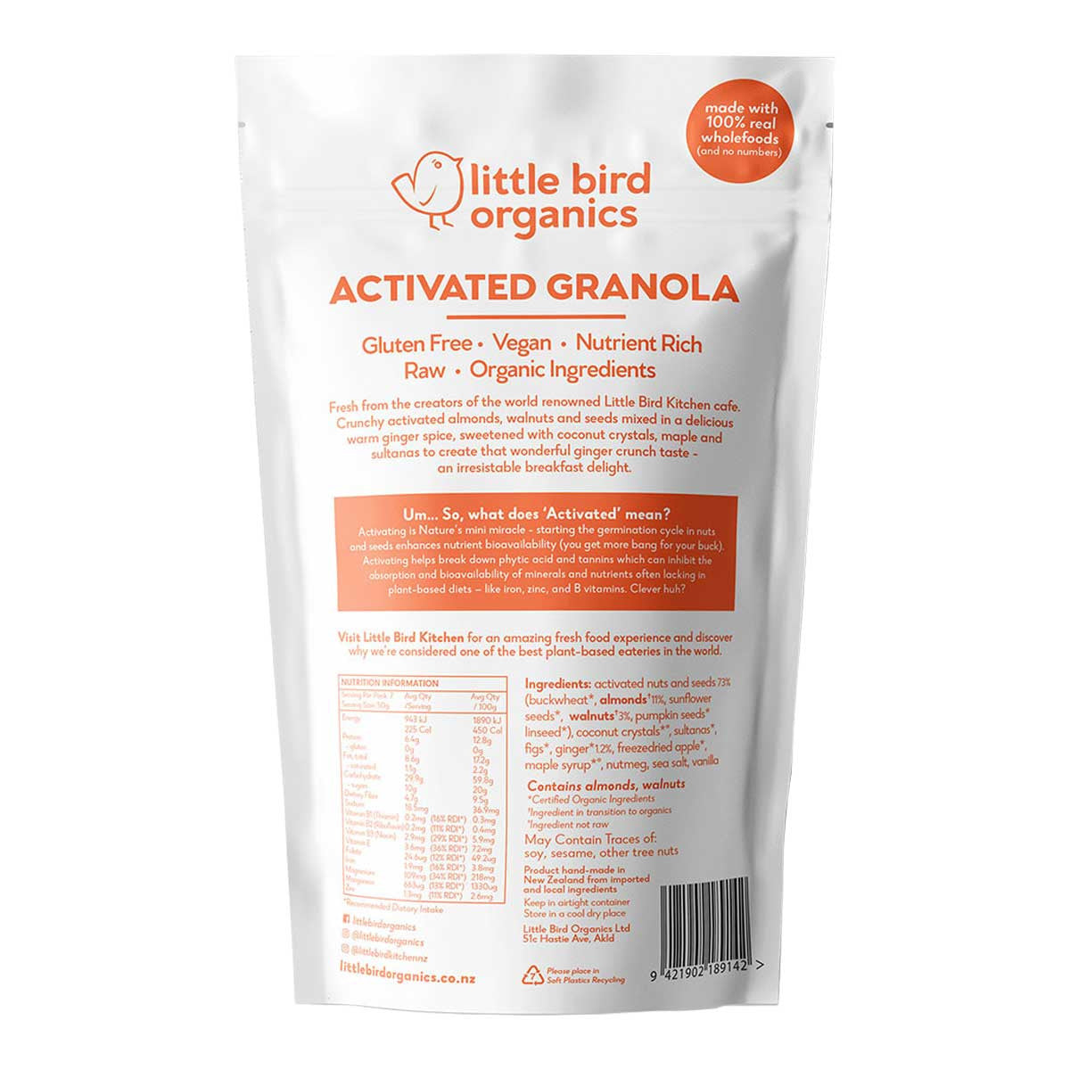 Little Bird Organics Activated Granola - Ginger Crunch Nut Clusters_2