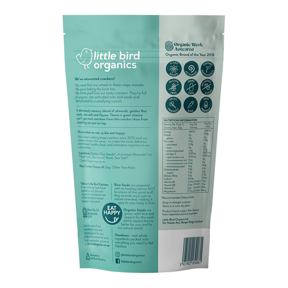 Little Bird Organics Almond Crackers - Sea Salt & Thyme _2