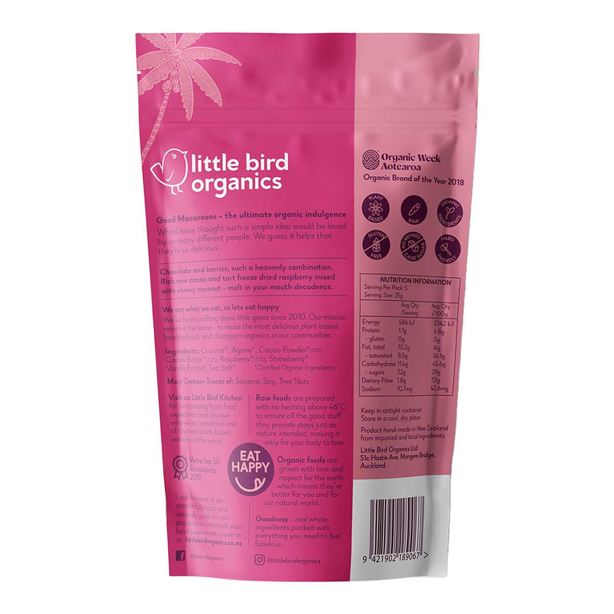 Little Bird Organics Good Macaroons - Cacao and Raspberry_2