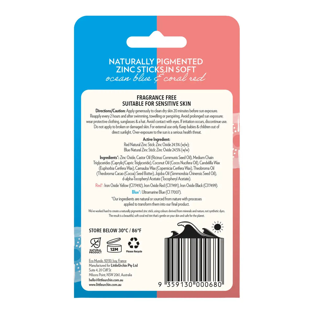 Red & Blue Natural Zinc Stick SPF 50+