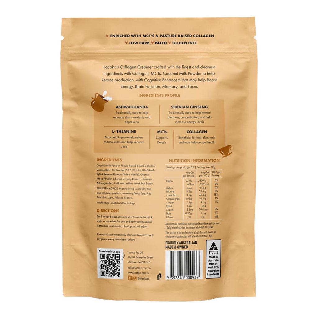 Locako Nootropic Collagen Creamer - Vanilla Toffee_2