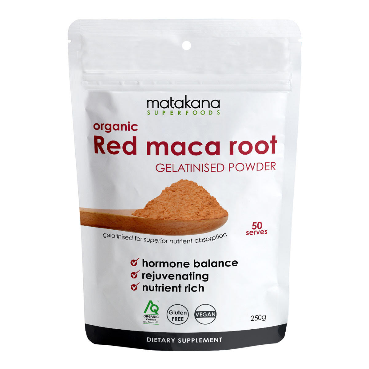 Matakana Superfoods Red Maca Root Organic Gelatinised Powder_1