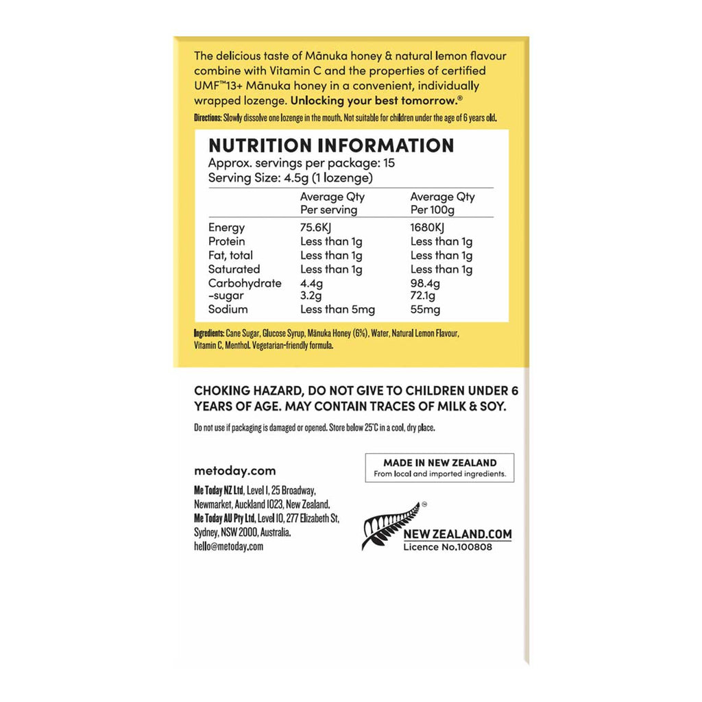 Me Today Lemon + MÄnuka Honey Lozenges _3