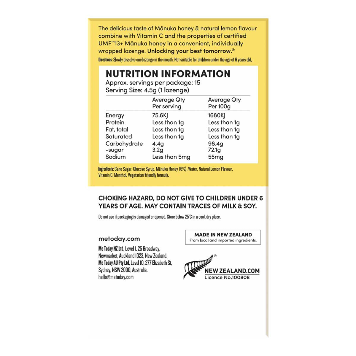 Me Today Lemon + MÄnuka Honey Lozenges _3