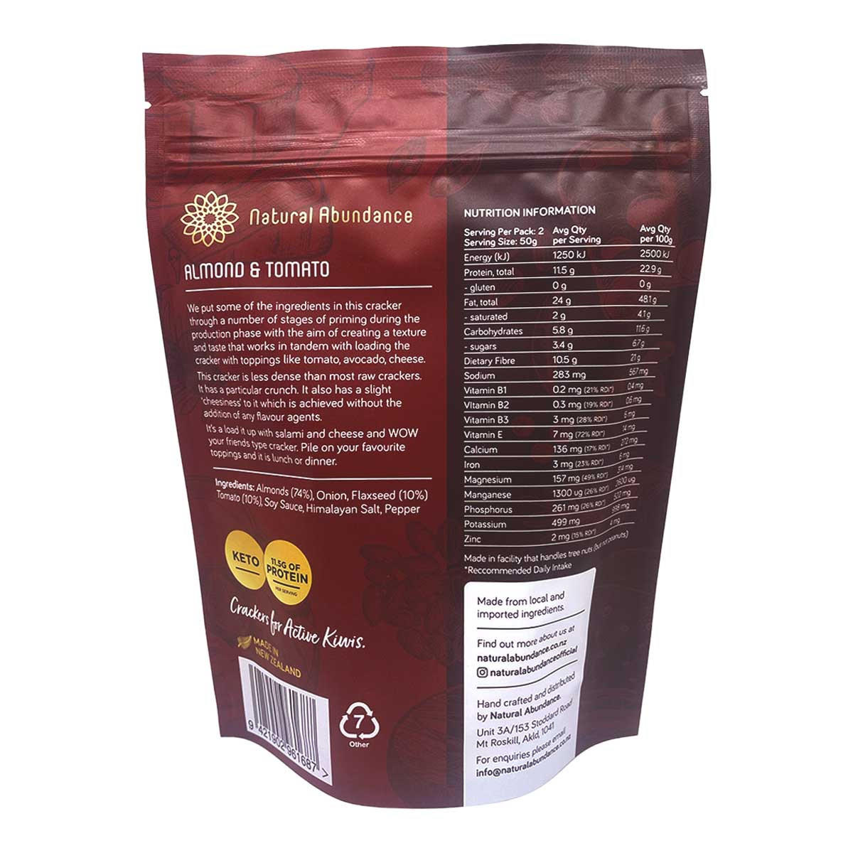 Natural Abundance Superfood Crackers - Almond and Tomato_2