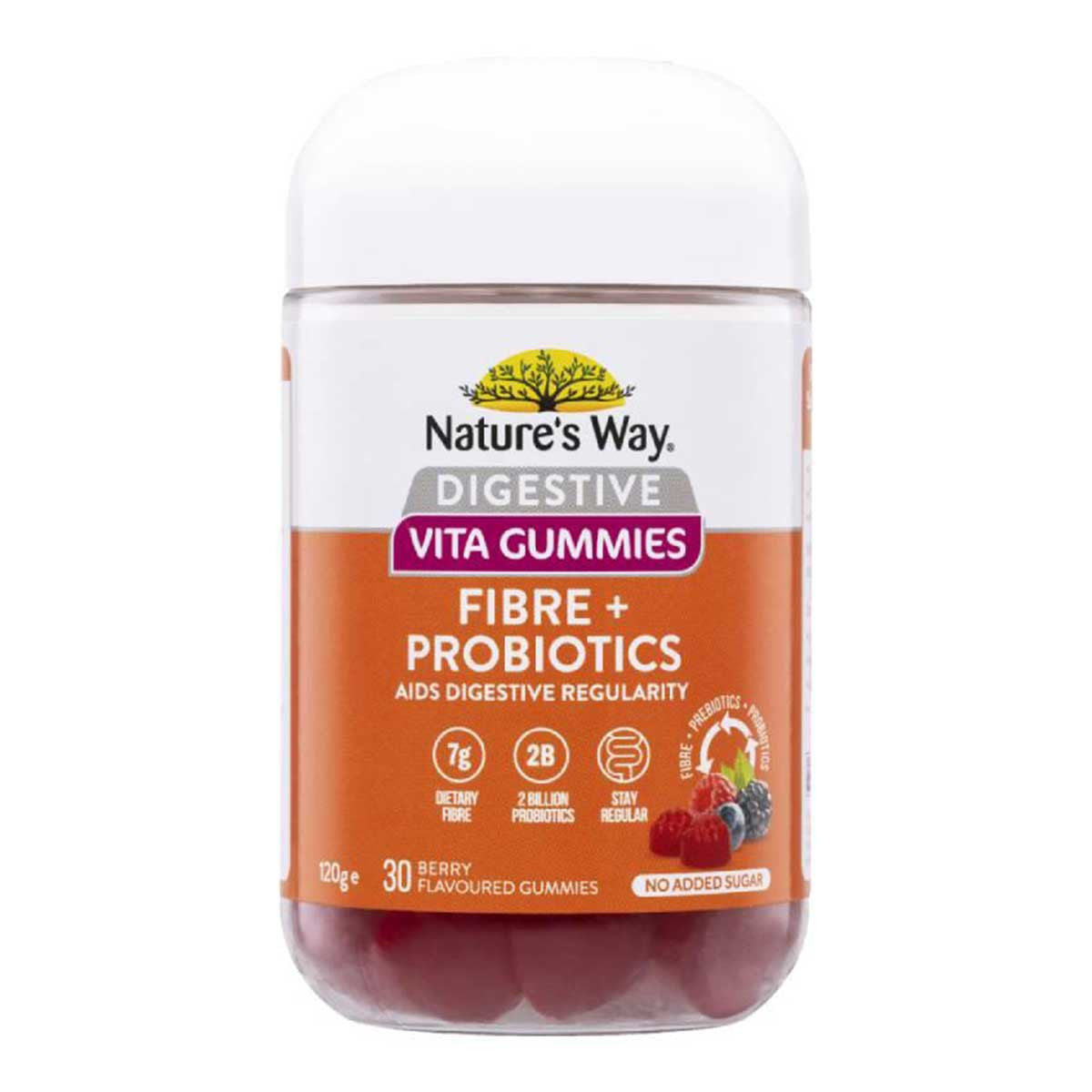 Nature's Way Digestive Vita Gummies Fibre + Probiotics _1