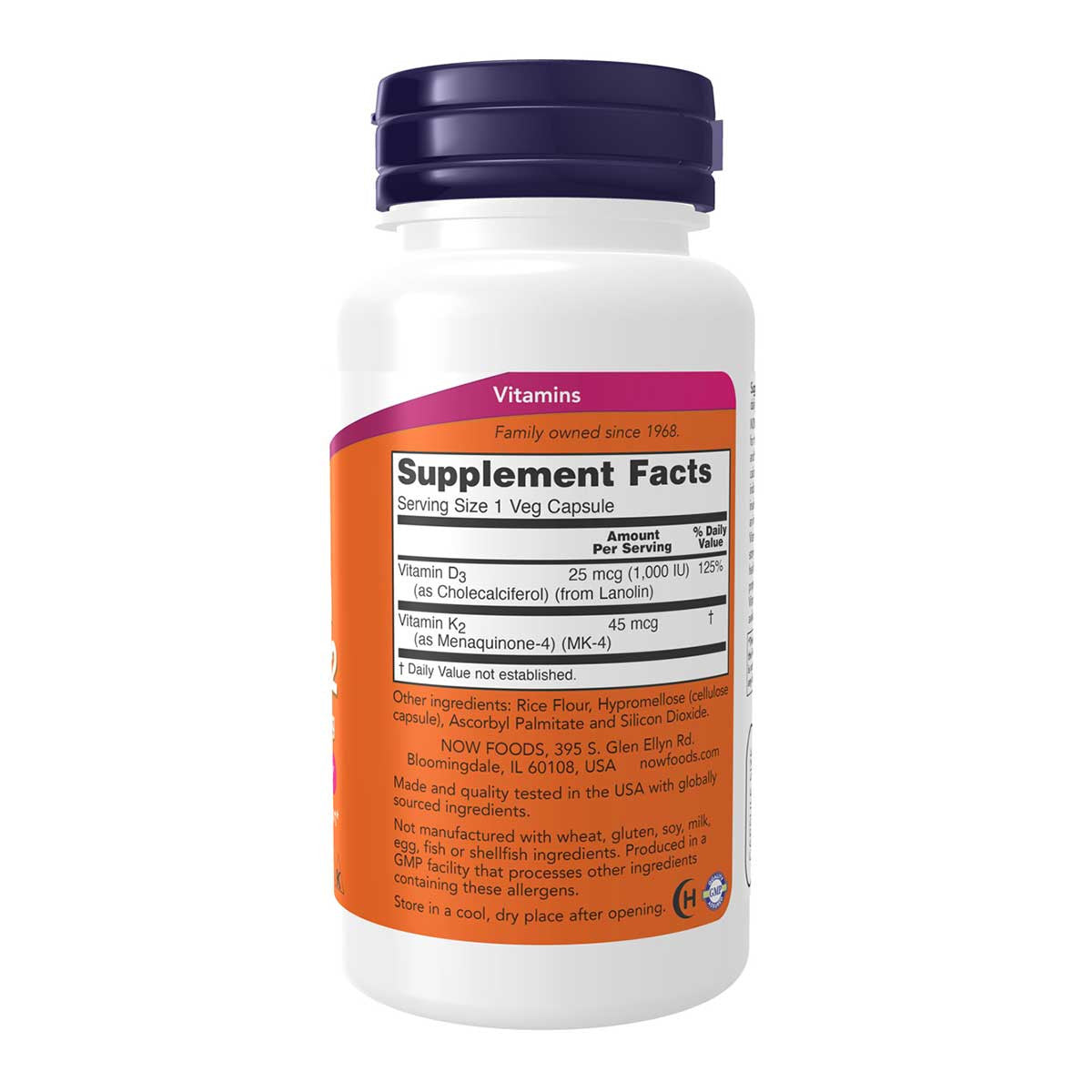NOW foods Vitamin D3 1000IU & K2 45mcg _2