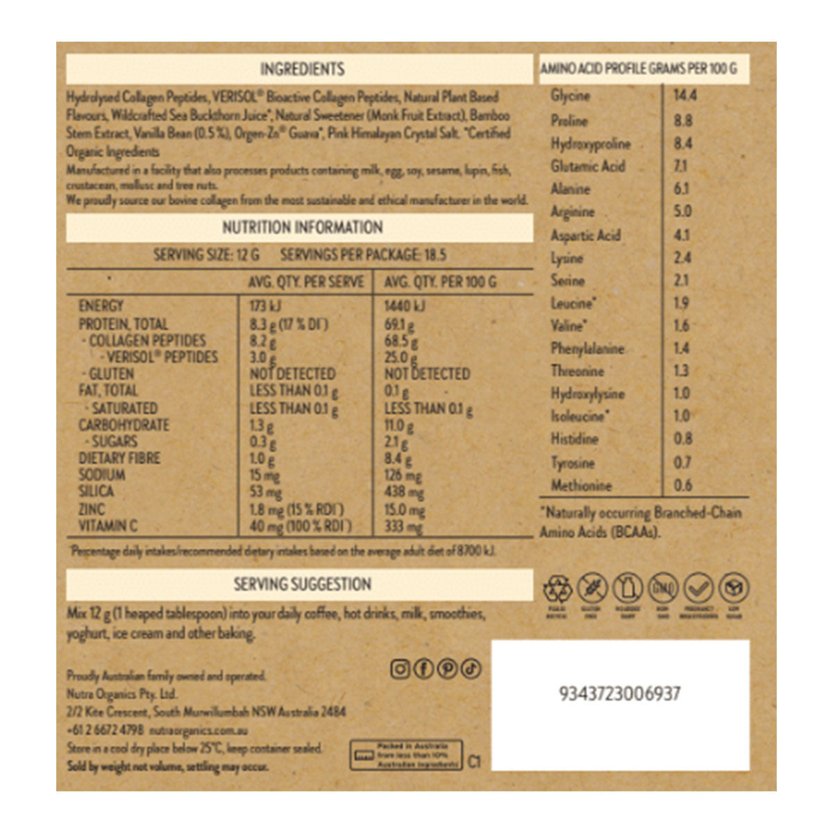 Nutra Organics Collagen Beauty - Vanilla _2