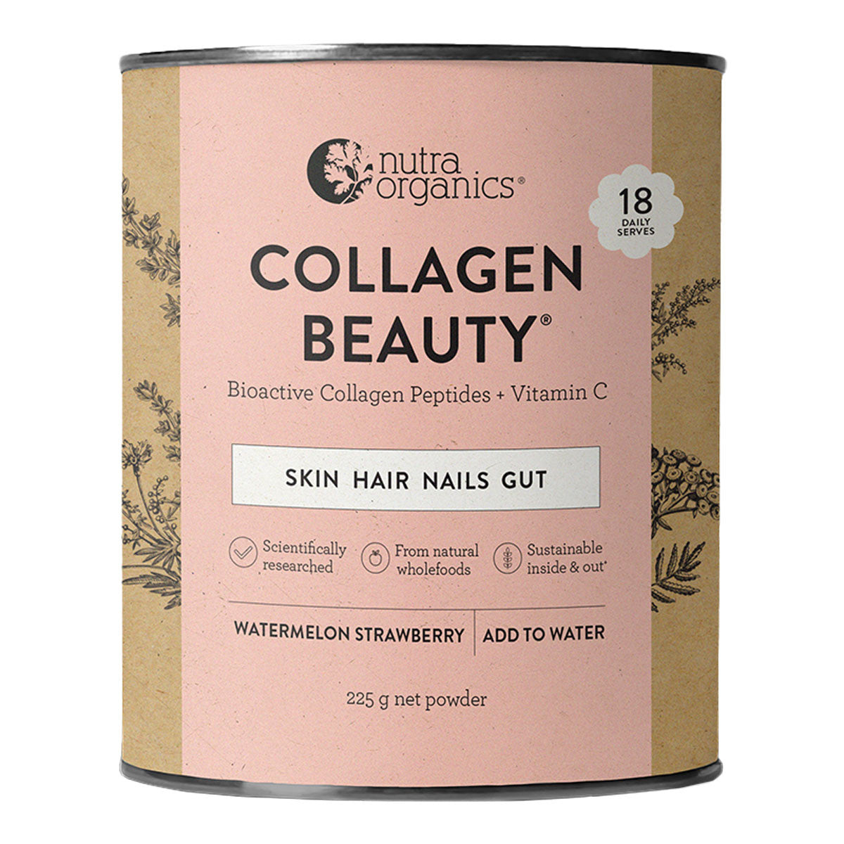 Nutra Organics Collagen Beauty - Watermelon Strawberry _1