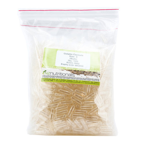 NZ Nutritionals Empty Gelatine Capsules - Size 0_1