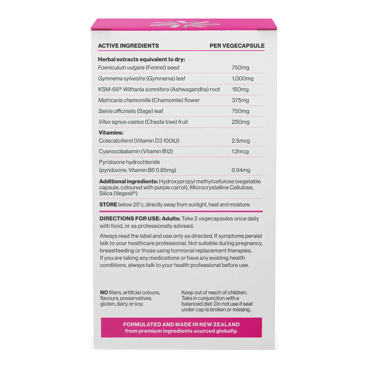 Back of Rock The Change packaging with detailed ingredient list and directions on a white background