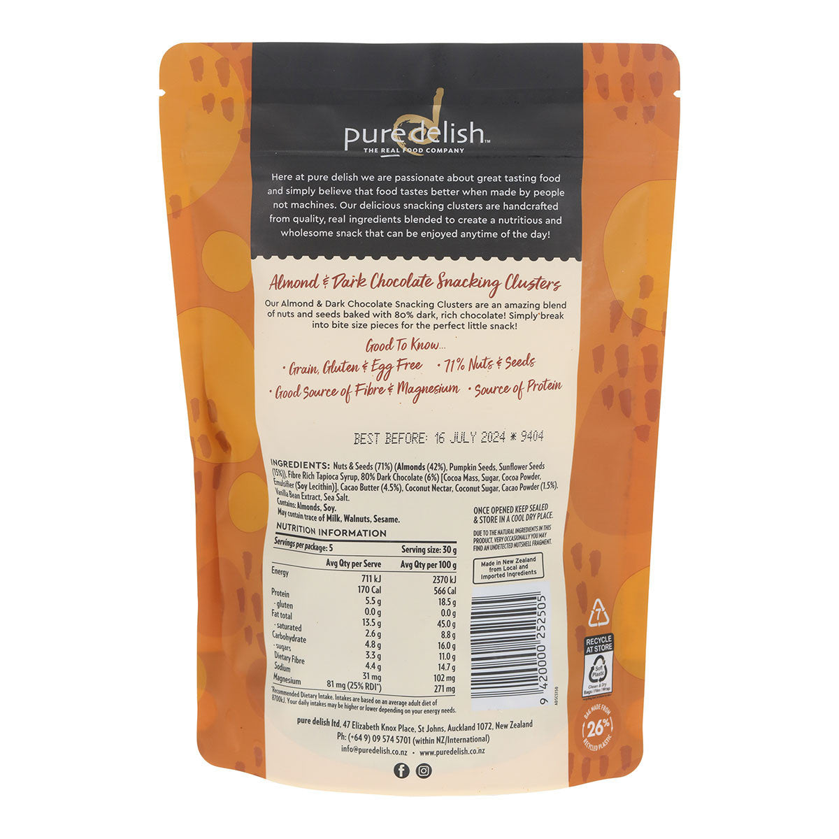 Pure Delish Almond & Dark Chocolate Snacking Clusters _2