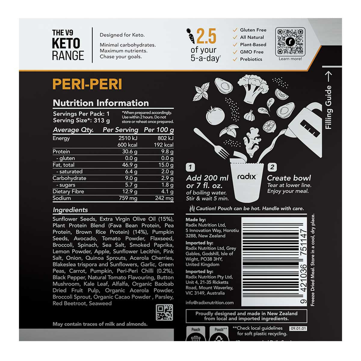 Radix Nutrition Peri-Peri Meal KETO Range 600kcal _2