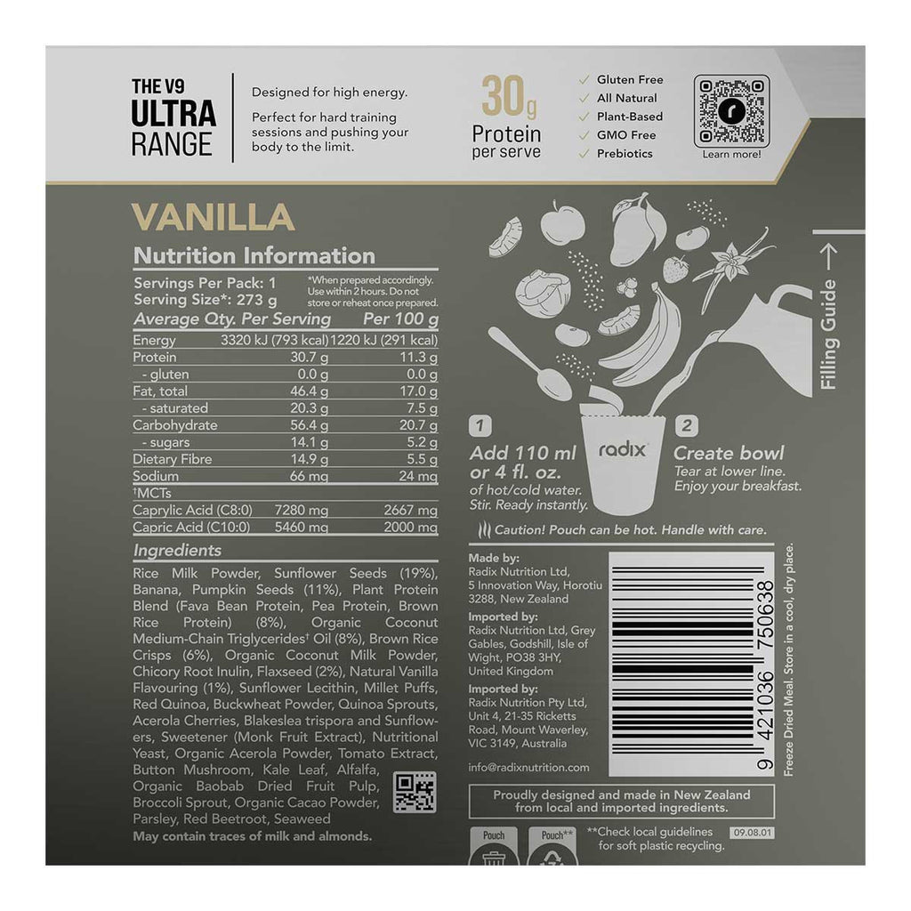 Radix Nutrition Vanilla Breakfast Ultra Range 800cal _2