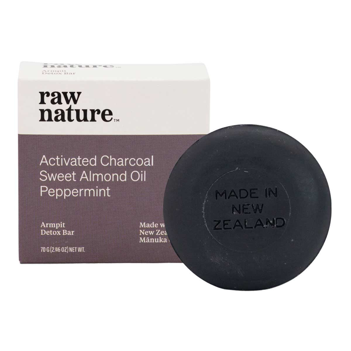 raw nature Activated Charcoal Sweet Almond Oil Peppermint Armpit Detox Bar _1