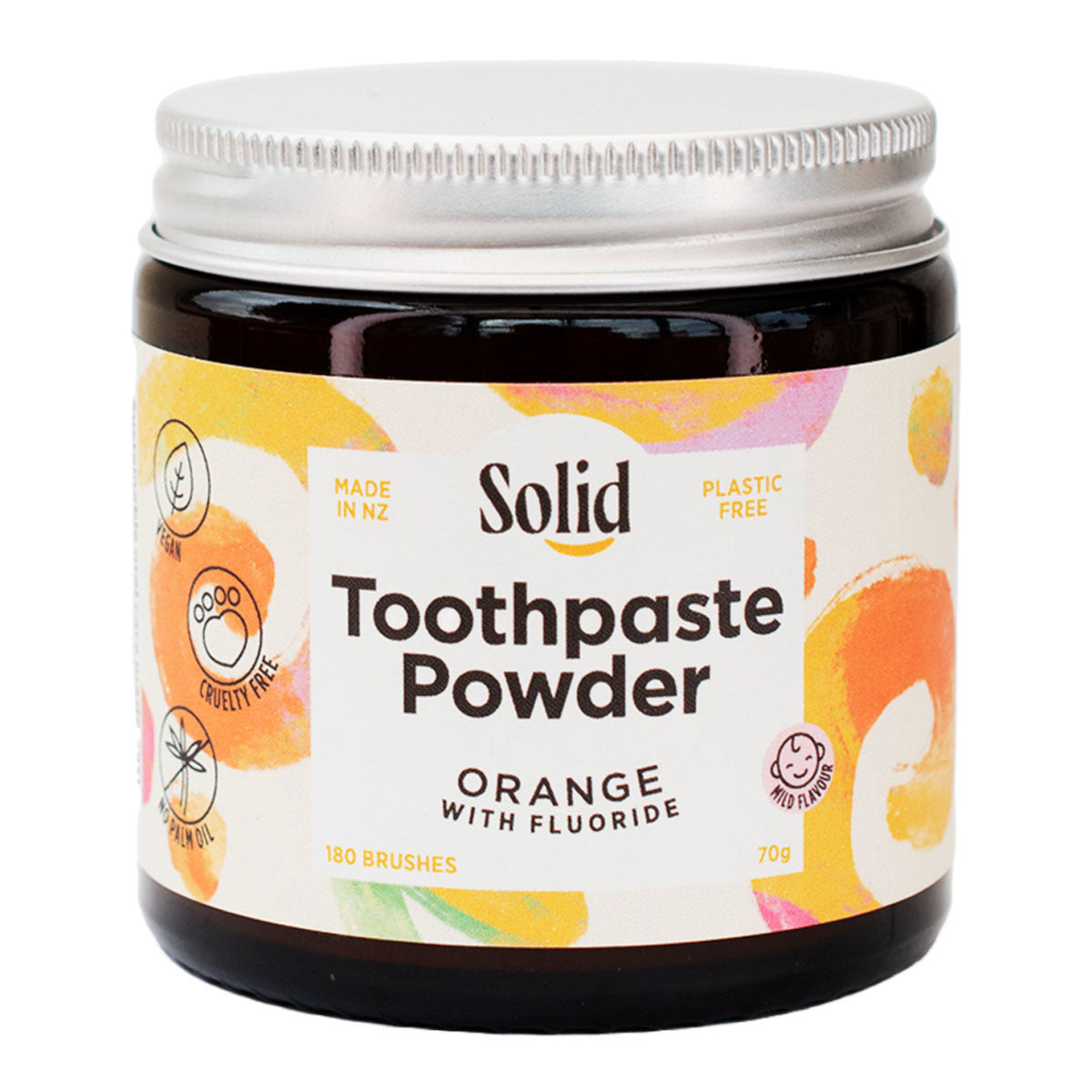 Solid Toothpaste Powder - Orange with Fluoride _1